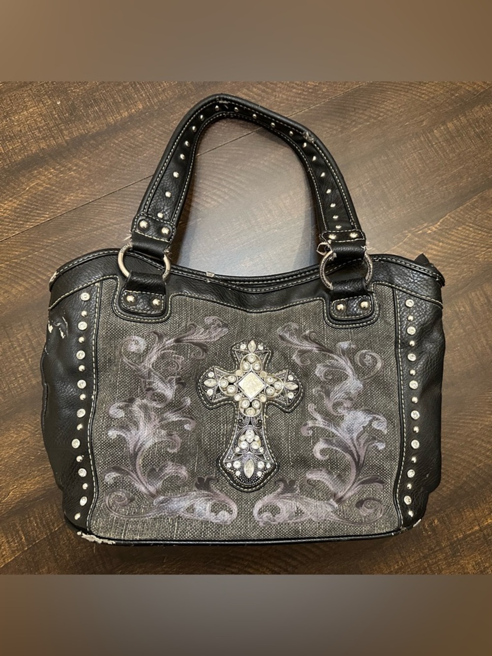 Montana West Y2K Distressed Studded Cross Purse